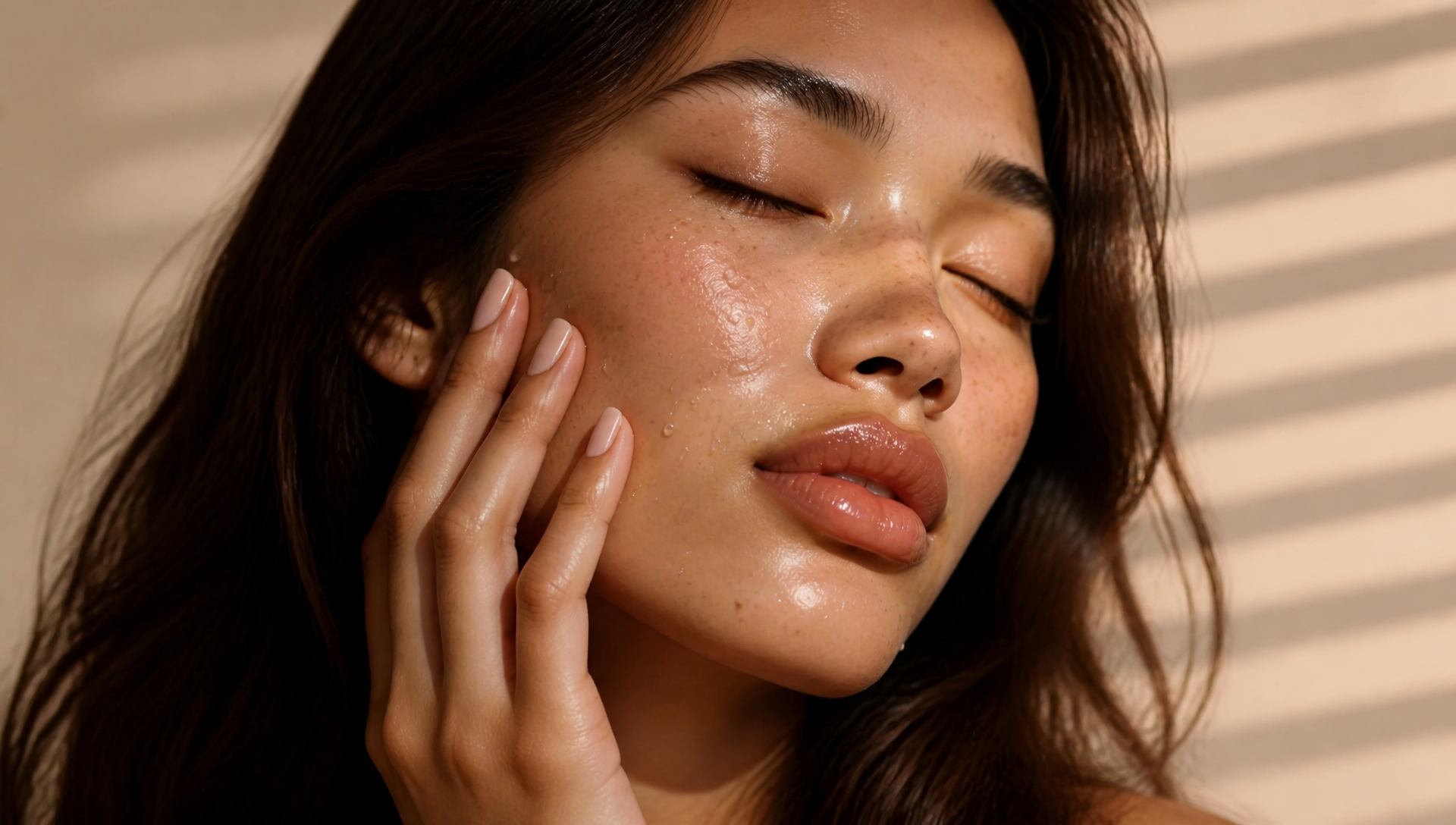 Portrait showing fresh, hydrated-looking skin