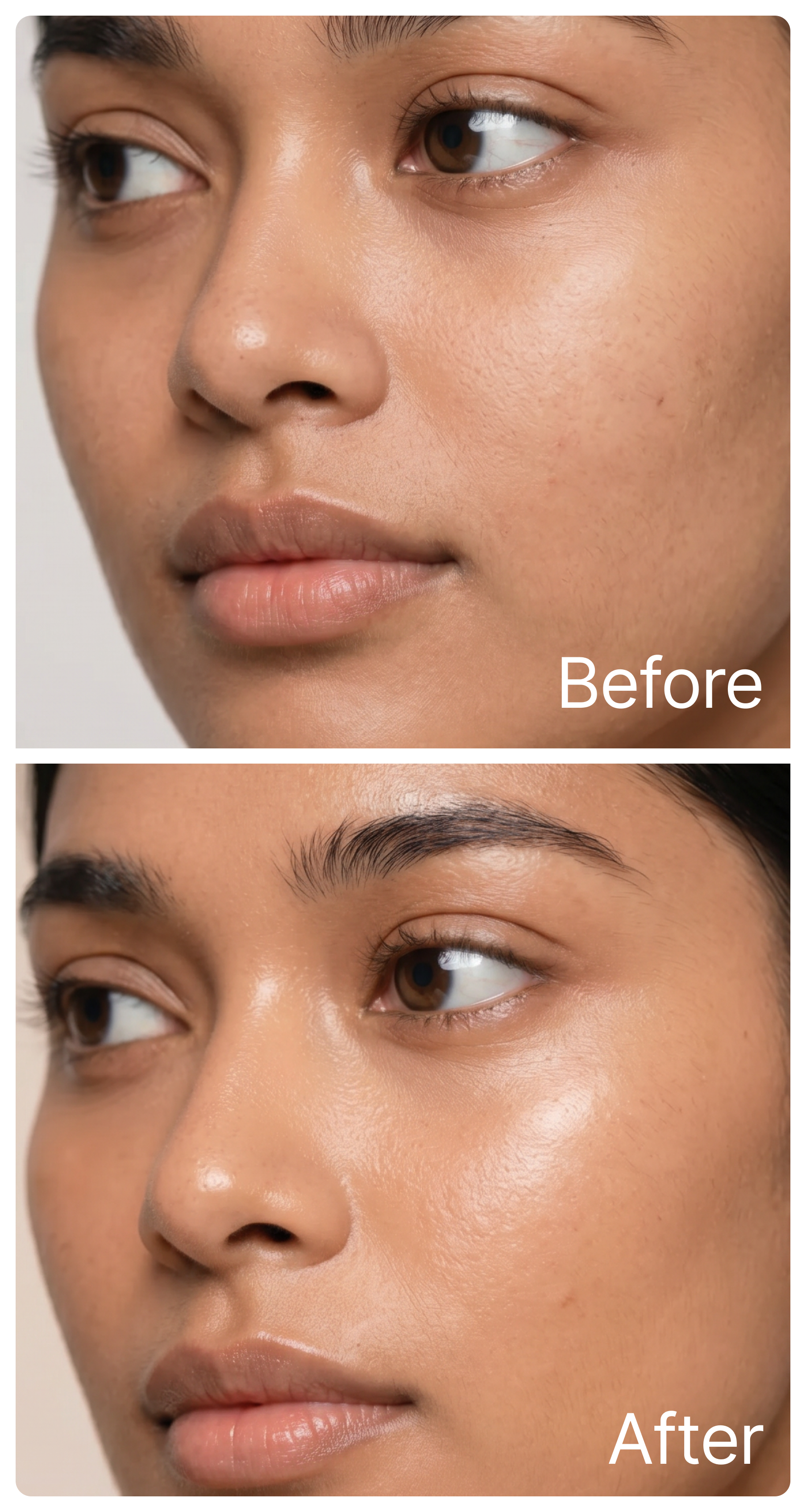Six week before and after skin results