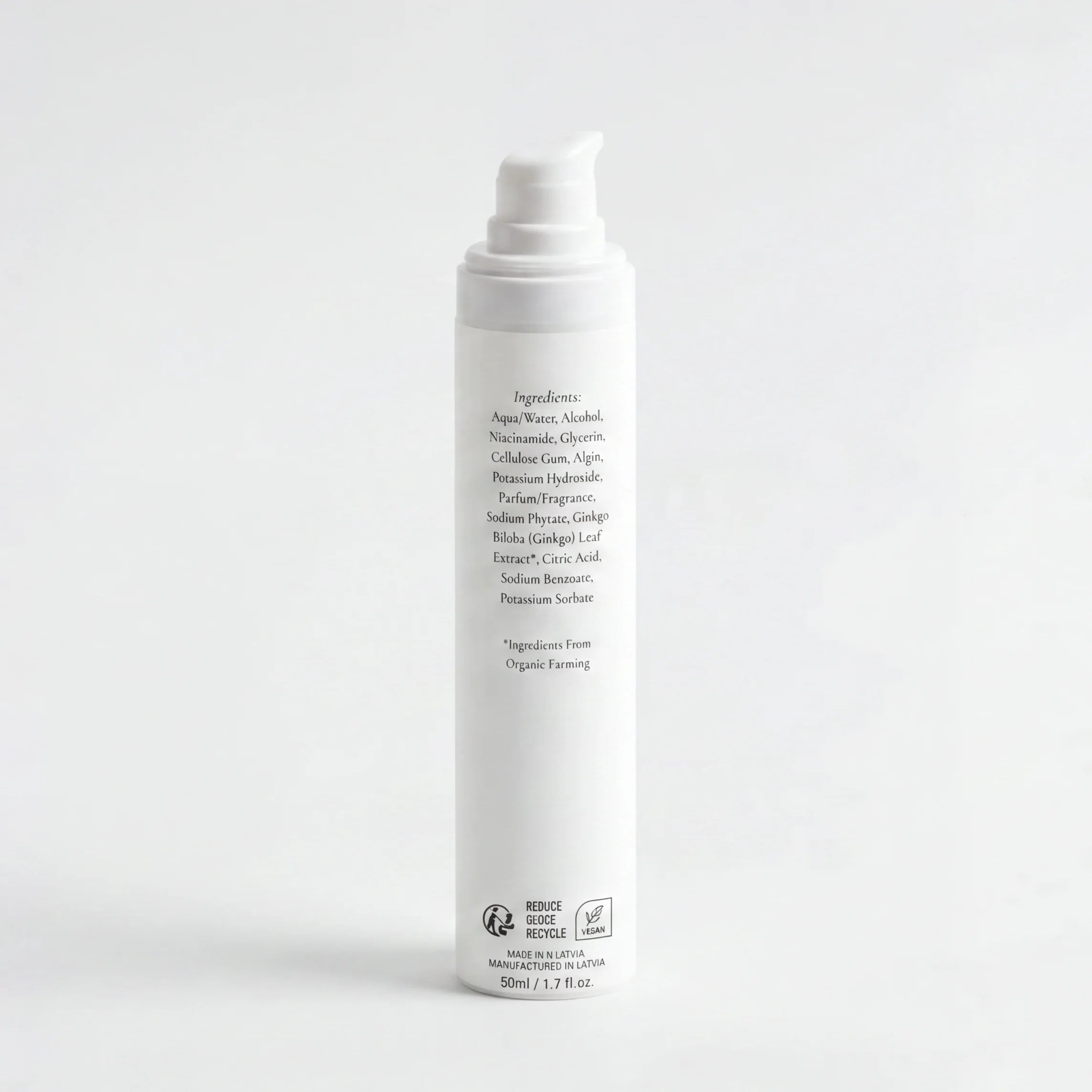 Clearveli Glow Gel Moisturiser jar, back label view